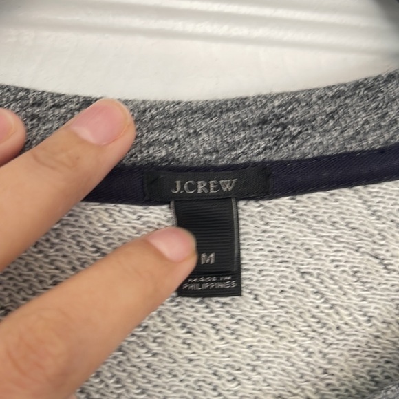 J. Crew Bow Embellished Gray Sweatshirt Top, medium - Picture 5 of 9